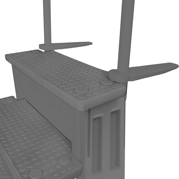 Aqua Select Anti-Slip in-Pool Steps | Gray | for Above Ground Swimming Pools | Can Mount to Decks 48" to 54" H | Safety Stairs Capacity Up to 350 lbs