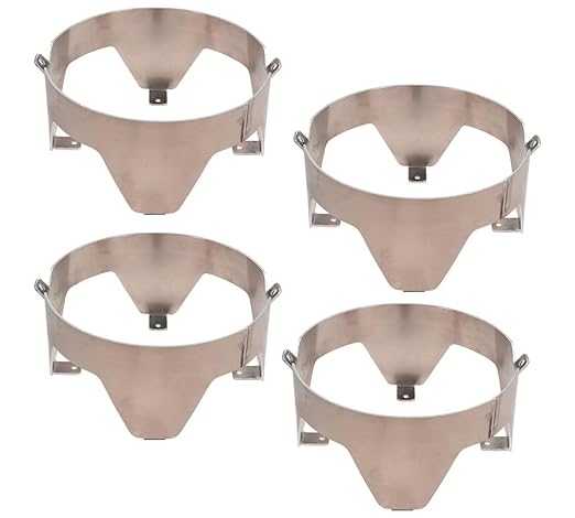 Mytee Products 4 Pack Horizontal 6 Gallon Aluminum Trash Can Brackets Mount for Truck & Trailers - Carriers Mounting Holder for Galvanized Trash Can 9-5/16"