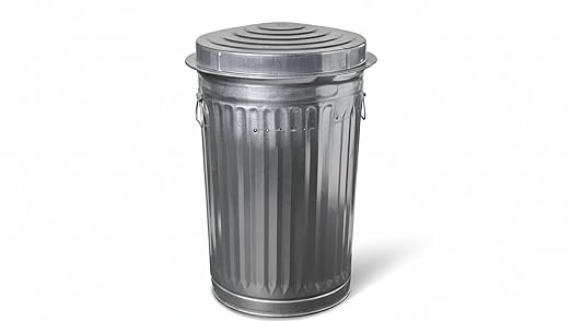 20 Gallon Galvanized Steel Trash Can, Multicolor - Metal Container with Lid for Home, Kitchen, Outdoor Patio, and Camping
