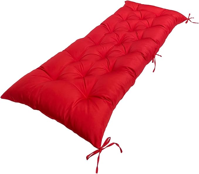 Non-Slip Bench Cushion with Ties for Entryway, Piano Chair, Kitchen Benches Window Seats,59"*20"Waterproof Swing Chair Cushions Red