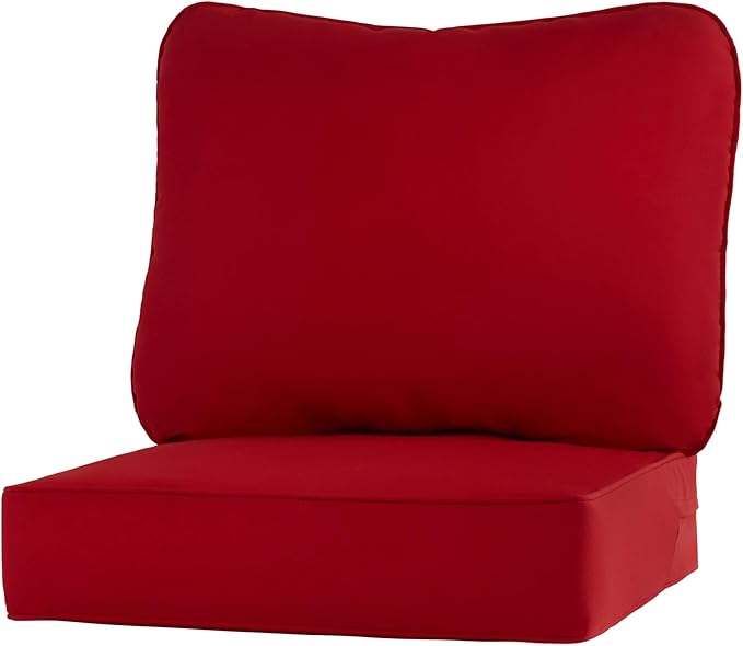Greendale Home Fashions Outdoor Reversible 2-Piece Deep Seat Cushion Set, Fire
