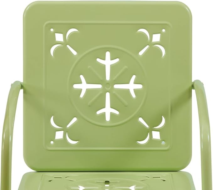 Crosley Furniture Azalea 2-Piece Outdoor Chair Set, Vintage Retro Metal Patio Chairs for Dining, Porch, Deck, Key Lime Gloss