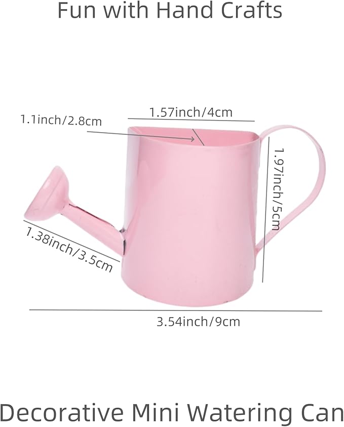 Mini Decorative Metal Watering Can, Set of 6, Height 1.97 inch, Cute Metal Jug for Hand Crafts,Garden Theme Parties, Home and Refrigerator Decor