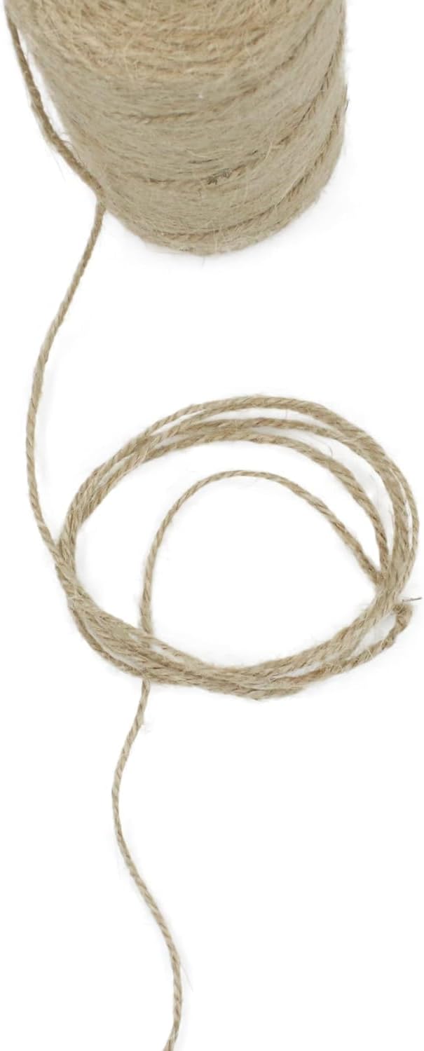 Garden Twine Strong Natural Jute 2mm 328 Feet Long Twisted Jute Twine for Gardening Tomato Climbing Plant Tie Floristry Crafts Gift Wrapping Packing Décor (Brown-1, 2mmx328Feet)