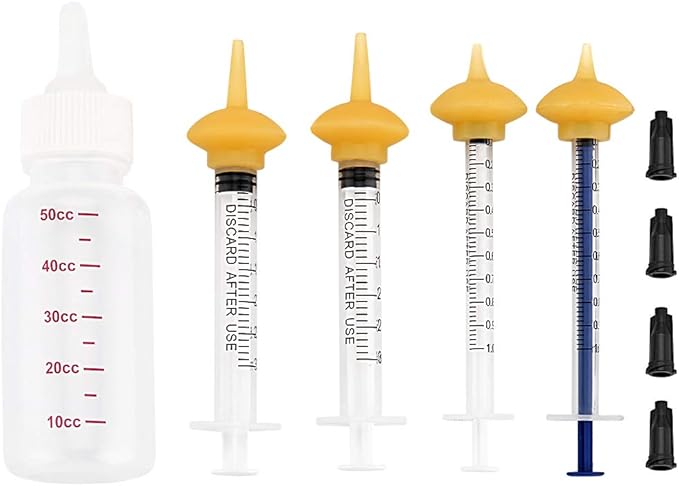 Pet Feeding Bottle and Syringes with Nipples for Small Cat Dog Animals (Model 1)