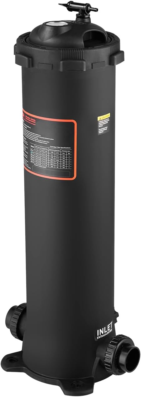 VEVOR 2025 Pro Pool Cartridge Filter System 100 Sq.Ft, Pool Filter for Inground & Above Ground Pools, Compatible W/Pumps 1/2HP~1HP | Up to 6142 GPH Max Flow, Pool Filters for Pools Up to 23775 Gallons