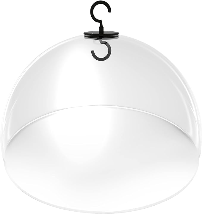 Squirrel Baffle for Shepherp's Hook, Or Squirrel Baffle for Hanging Bird Feeder,12" Clear Dome Protective Cover.
