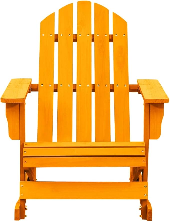 vidaXL Orange Adirondack Garden Rocking Chair - Moisture Resistant Solid Fir Wood - UV Finish - Outdoor - Comfortable Seating Solution - Wooden Chairs - Armchair