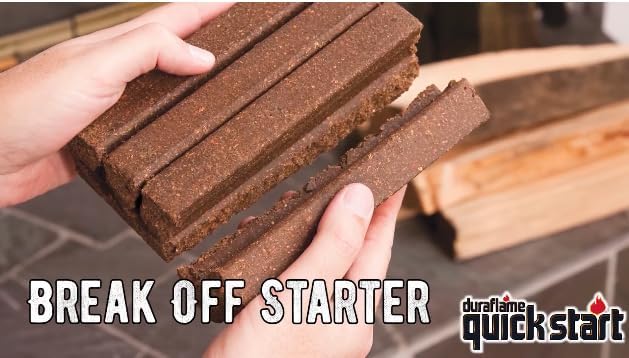 Duraflame Quick Start Firelighters – Easy, Fast-Starting Fire Starters Made with Wax & Recycled Biomass Fibers for Fireplaces, Fire Pits, Wood Stoves & Campfires (10 Pack + Matches)