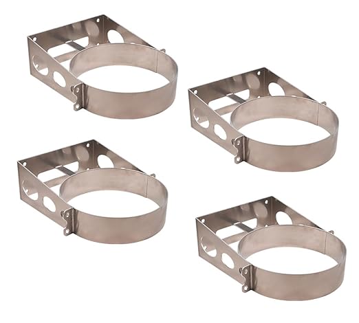 Mytee Products 4 Pack 4 Gallon Aluminum Trash Can Brackets Mount for Truck & Trailers - for Flat Vertical Surface & Carriers Mounting Holder for Galvanized Trash Can 10-1/2"