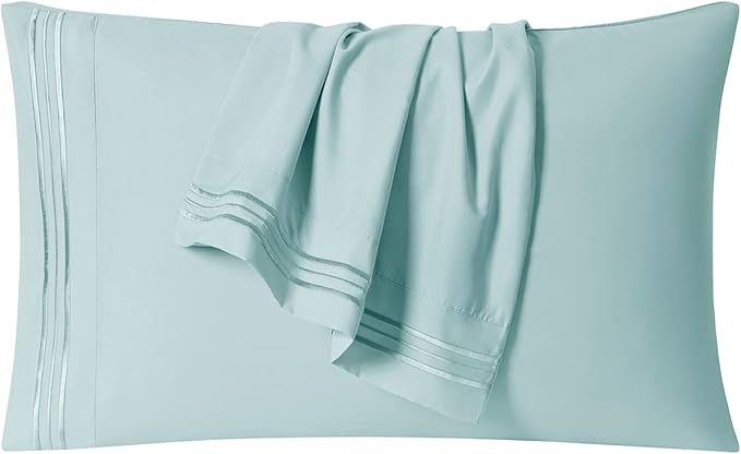 Clara Clark 1800 Premier Series 4pc Bed Sheet Set - King, Light Blue Aqua