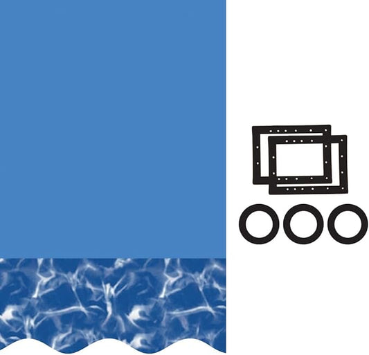 Smartline 21 ft Round Swimming Pool Liner | Swirl Bottom | Overlap Style | 48-52 Inch Wall Height | 20 Gauge Vinyl | for Steel Sided Above Ground Pools | Gasket Kit Included
