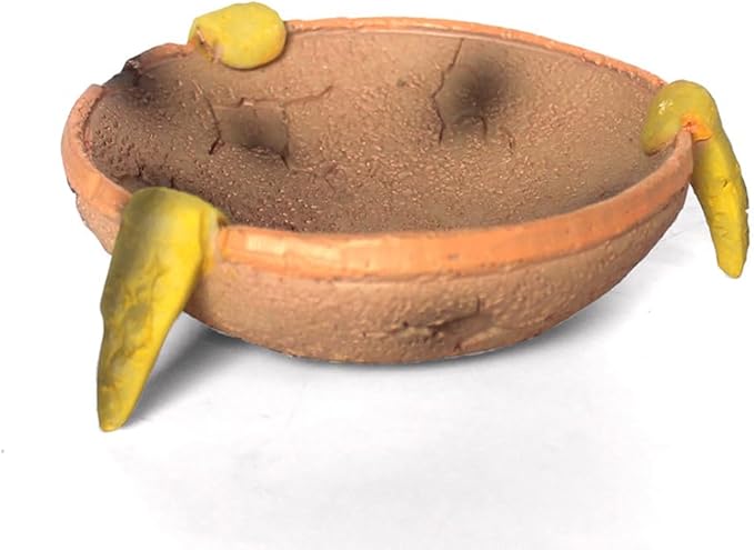 Reptile Feeding Dish round Bowl,Reptile rock food/Water Dish for Reptiles,Amphibians,Bearded Dragon,Lizard,Frog,Gecko,Tortoise,Hermit Crab and Other Little Critters,Made from Premium Resin(Small Size)