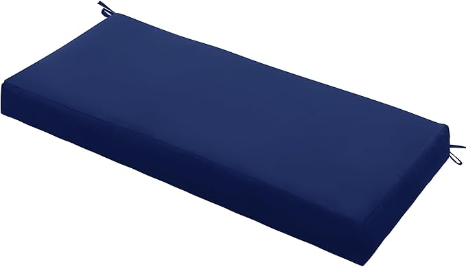 Outdoor Bench Cushion Waterproof 59"x18" – Fade-Resistant Patio Furniture Cushion with Ties for Loveseat, Porch Swing or Indoor Bench Replacement, Navy Blue