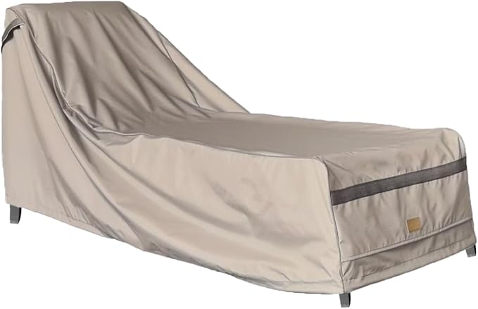 Patio Chaise Lounge Cover Waterproof, Heavy Duty Outdoor Lounge Chair Covers, Beige Durable Patio Furniture Covers, 1 Pack, 78L*34W*30H inch