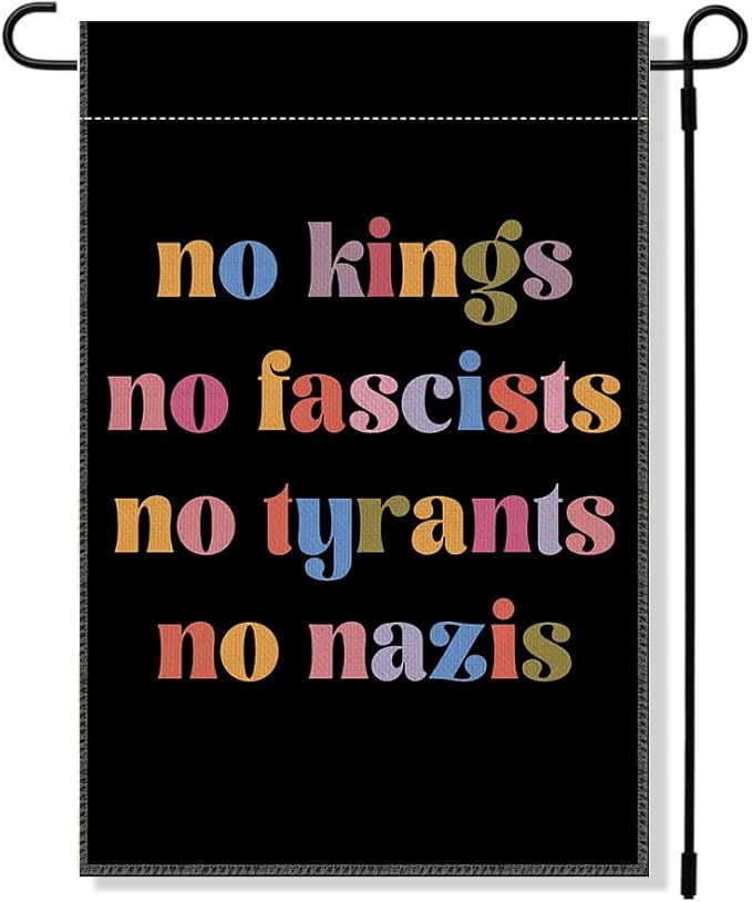RZHV No Kings Double-Sided Garden Flag for Outdoor House Yard Sign Garden Decor Parade, Equal Kindness Democracy Outdoor Banner, Kindness Social Justice Political Yard Sign Decorations