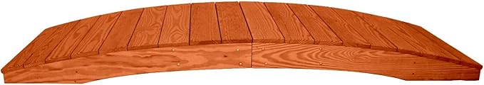 8 FT Cedar Amish Made Pinewood Heavy Duty Garden Bridge for Walkway, Backyard Pond & Landscaping, Outdoor Wooden Footbridge for Koi Pond, Japanese Style Decorative Bridge, Made in USA