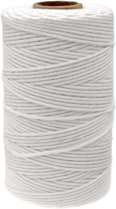 Jute Twine String Hemp Rope - 328 Feet 2mm 3ply Natural Burlap Cord Rolls for DIY Crafts, Decoration, Bundling, Packing, Gifts, Artworks, Gardening Applications (1 / Pack)