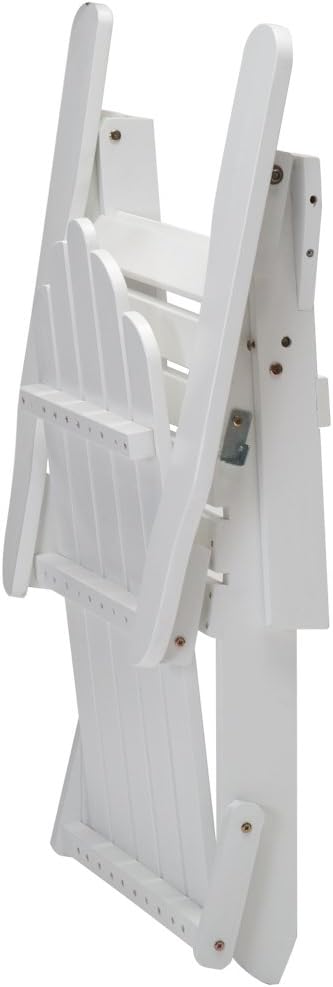 White Wooden Adirondack Chairs Set of 4 Outdoor Patio Folding Outside Deck, Porch, Lawn, Pool, Yard, Garden, Fire Pit, Heavy Duty