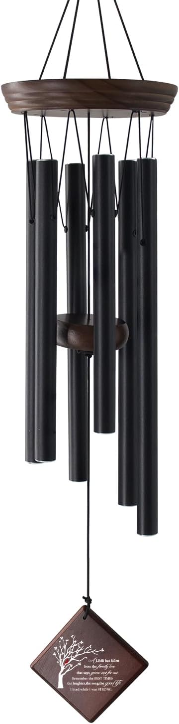 Sympathy Wind Chimes for Loss of Loved One, Memorial Wind Chimes for Outside with Family Tree Sail, Bereavement Gifts for Loss of Mother Father, Remembrance Windchime for Garden Patio