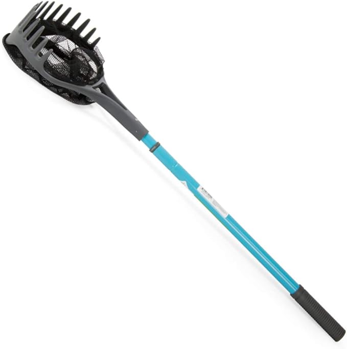 Aquascape Pond Shark, 3-in-1 Pond Net with Rake and Scraper, Telescopic Handle Extends to 60 Inches, Heavy-Duty Multi-Tool for Pond and Water Feature Cleaning, Durable Steel Construction