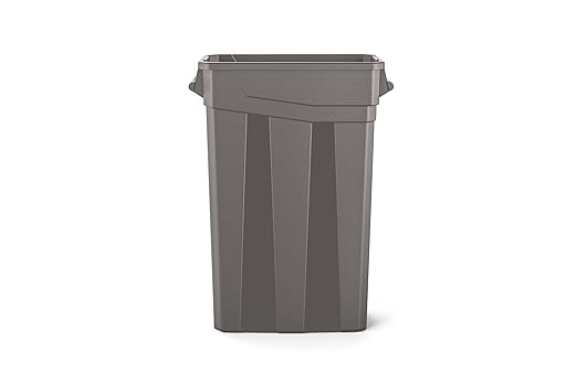 Suncast Commercial TCNH2030 Narrow Trash Can With Handles, 30.00" Height x 11.08" Width, 23 gal Capacity, Gray