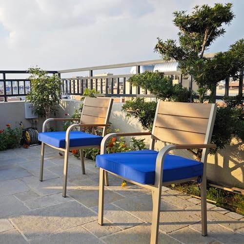 JMGBird Outdoor Chair Cushions Set of 4, Water Resistant Seat Cushions 19 x 19 Inch with Ties Outdoor Cushions for Patio Furniture