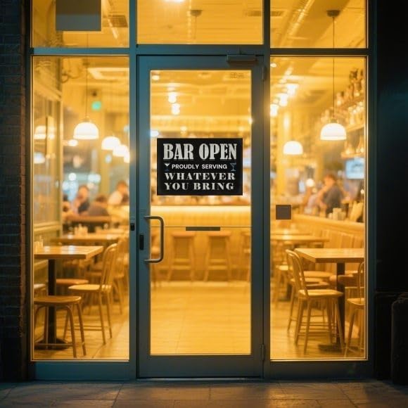 Vintage Bar Wall Decor Sign - 'Bar Open' for Home Bar, Club, Kitchen - Fun Gift for Beer Lovers, 8x12 Inch