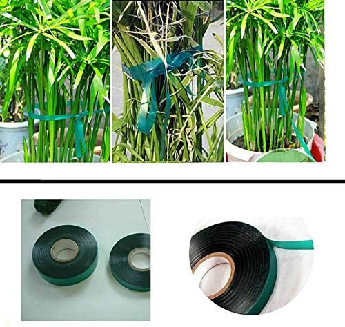 4 Rolls 150 Feet Stretch Tie Tape 0.5 Inch Garden Tie Tape Thick Plant Ribbon Garden Green Vinyl Stake for Indoor Outdoor Patio Plant Use