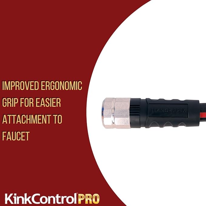 Kink Control Pro Garden Hose, Water Hosewith Superior UV Resistance, Ergonomic Grip, High Burst Strength, Triple Frame Technology for Kink Resistance, 100 Ft