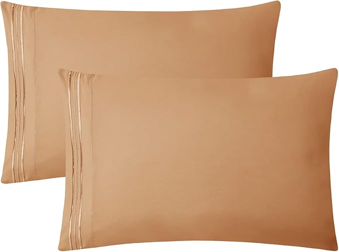 Clara Clark Bed Sheets, Premier 1800 Series 4 Piece Bed Sheet Set, Deep Pocket, Wrinkle, Fade, Stain Resistant, Luxury Soft Bedding Sheets & Pillowcases, Twin-XL, Mocha Brown