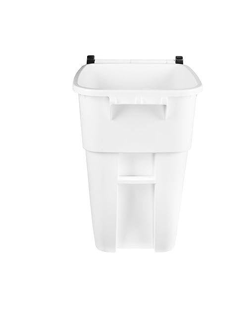 Rubbermaid Commercial Products BRUTE Rollout Heavy-Duty Wheeled Trash/Garbage Can, 50-Gallon, Blue, for Restaurants/Hospitals/Offices/Warehouses/Garage, Pack of 2