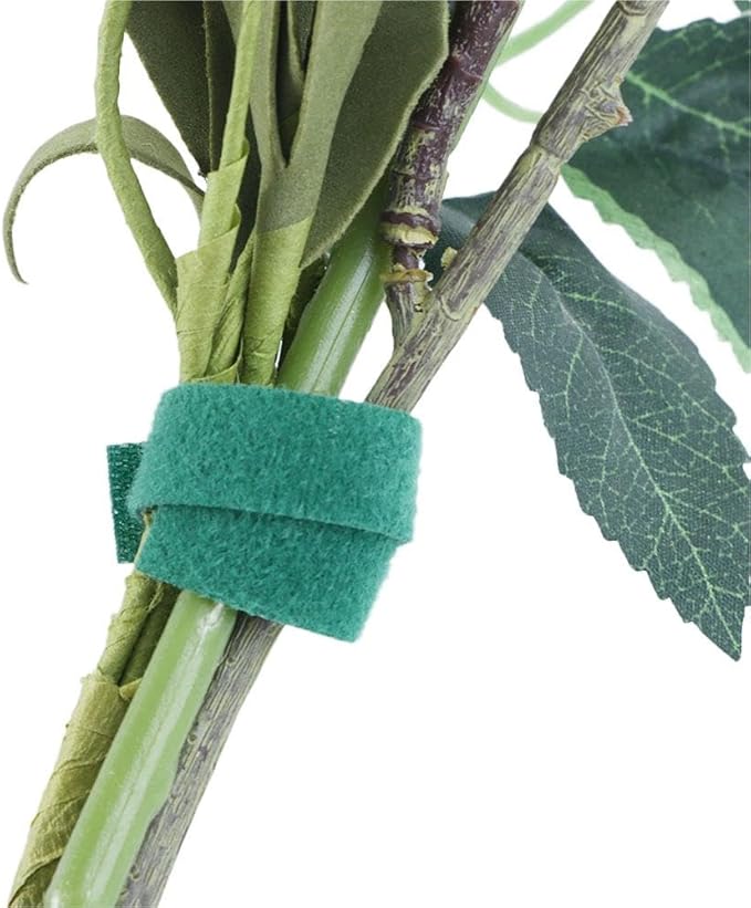Kopida Green Plant Ties 3 Rolls Green Garden Twine Plant Ties Nylon Plant Bandage Garden Hook Loop Bamboo Cane Wrap Support DIY Home Garden Accessories