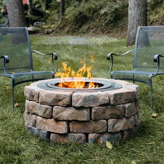 Breeo Smokeless Fire Pit Insert Bundle – X Series Insert Ring, Lid, and Ash Shovel Included – Fits Stone or Brick Surround 22" - 26" Diameter – Outdoor Fire Pit Upgrade - X19 Series, Stainless Steel
