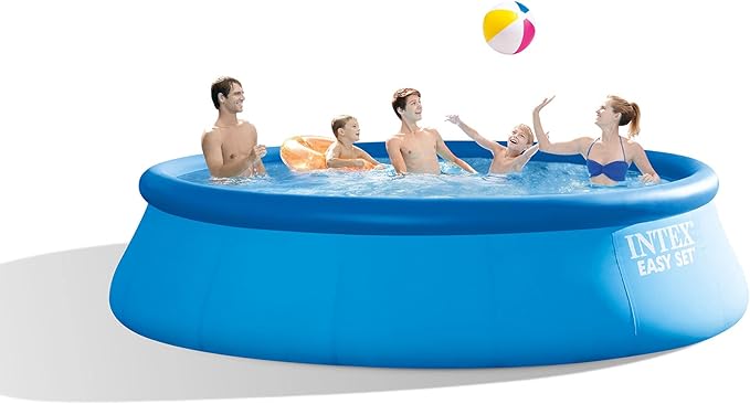 Intex 15ft x 48in Easy Set Outdoor Above Ground Swimming Pool Kit with Ladder, Cover, 1000 GPH GFCI Filter Pump and 6 Replacement Filter Cartridges