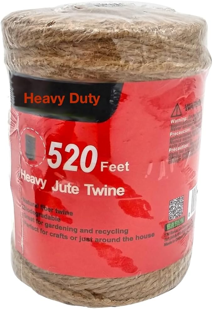 Rocky Mountain Goods Jute Twine Heavy Duty 520 ft - 3 Ply Strong Soft Natural Fiber Brown Jute for Plants, Gardening, Crafts, Macrame,Pictures, Gifts, Crochet, Tomatoes - Garden Twine String Rope