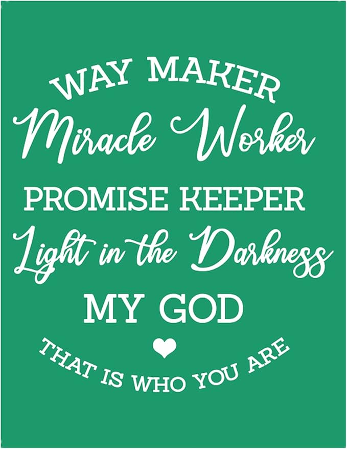 JAJADO Reusable Self Adhesive Silk Screen Stencils Miracle Worker Bible Verse Chalk Paste Stencils Waymaker Christian Screen Printing T-Shirt Stencils for Painting on Wood, Clothing, DIY Home Decor