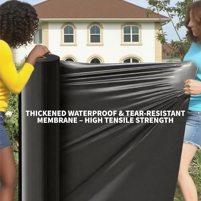 Pond Liner 20x25FT Heavy Duty HDPE Thickened Waterproof Suitable for Fish Habitats, Weather Resistant for Garden Ponds, Koi Ponds, Swimming Pool Covers, Water Features & More