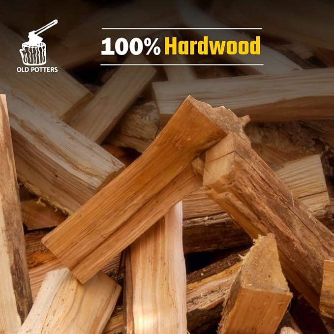 Old Potters Kiln Dried Firewood - Oak, 1100 Cu. in, 16-18 Logs ~ 8" x 2.5" Logs. Cooking Wood for Grilling, Smoking, and Firepits, Oak.