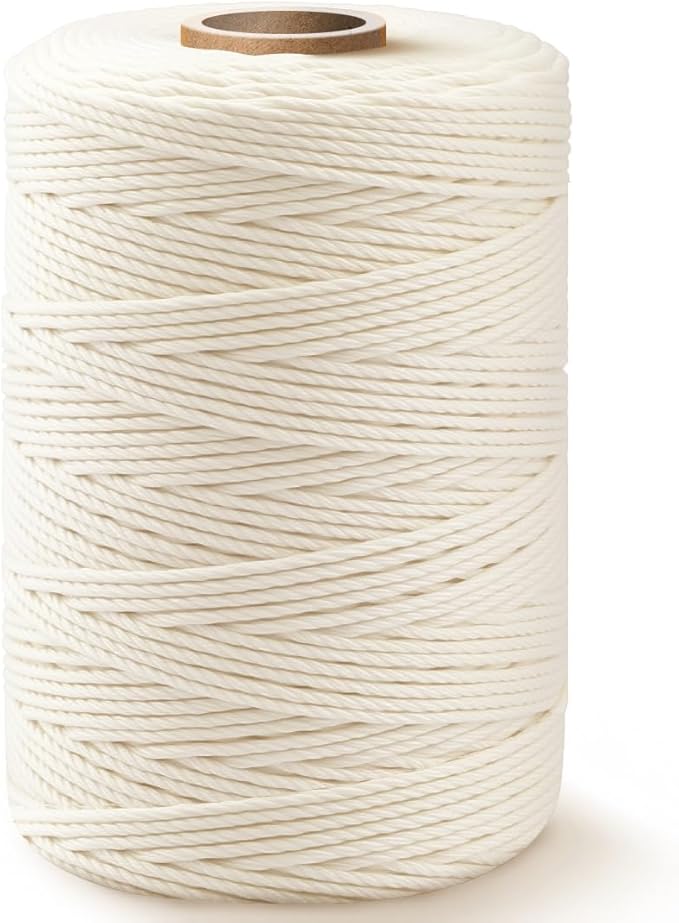 SMART&CASUAL 600 Feet 2mm Cotton Butcher Twine String Soft Food Safe for Cooking Craft Baker Kitchen Meat Turkey Sausage Roasting Gift Wrapping Gardening Crocheting Knitting