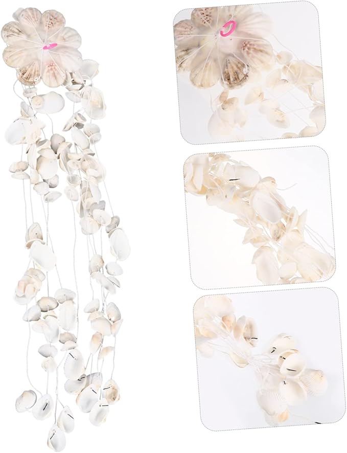 HANABASS Shell Wind Chime 20.86In Natural Hanging Ornament with Melodious Sound for Outdoor Patio Garden and Indoor Room Decor Relaxing Door Wind-Bell