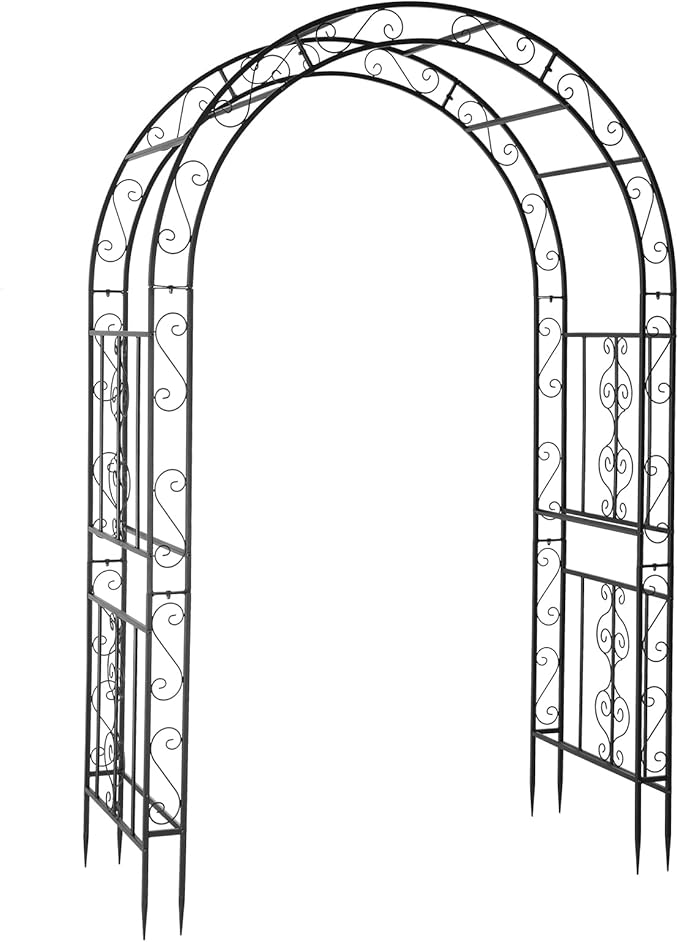 VINGLI Garden Arbor Arch, Wedding Arch Archway for Ceremony Party, Durable Steel Trellis for Plant Climbing, Christmas Decorations Pergola for Backyard, Lawn, Patio, Yard