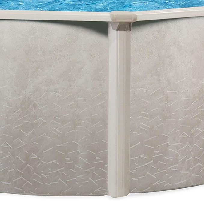 Aquarian Steel Outdoor Above Ground Pool Kit with Pool Liner, Skimmer, Pool Ladder, and Sand Filtration System and Pump, 24'