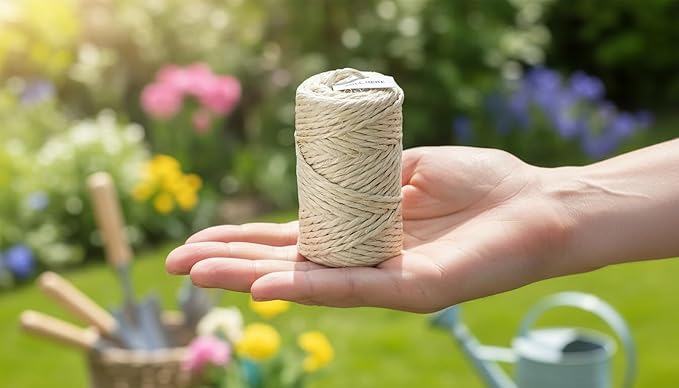 Premium Brazilian Sisal Twine, Natural Fiber 100% Sisal, Heavy-Duty, Ultra Durable, Ideal for DIY Projects, Home Decor, Gardening, Crafting, Gifting, Wrapping (105 ft / 32 m Coil)