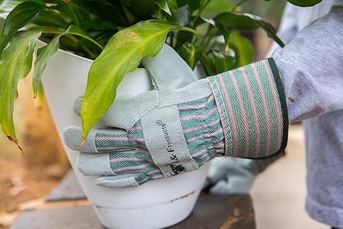 JustForKids Synthetic Leather Kids Garden Gloves Grey, 3-5 Years Old, Durable, Breathable, Non-Slip, Adjustable Safety Cuff, Child-Sized Work Gloves for Planting, Outdoor Play & DIY, 3 Pairs