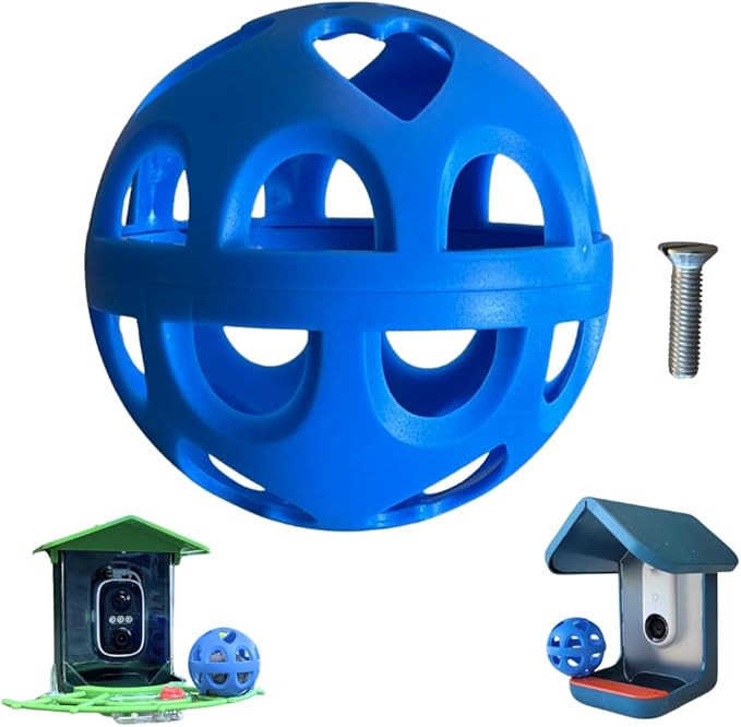 Blue Suet Balls Holder Cage – Bird Suet Feeder fits Smart Feeders for Cardinals, Woodpeckers, More – Durable Blue Bird Feeder Holder – Easy Install Feeders for Outside Hanging by Tezna Treasures