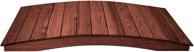 6 FT MAHOGANY Amish Made Pinewood Heavy Duty Garden Bridge for Walkway, Backyard Pond & Landscaping, Outdoor Wooden Footbridge for Koi Pond, Japanese Style Decorative Bridge, Made in USA