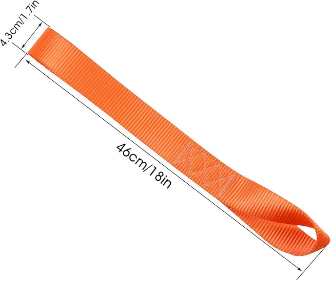 Soft Loops Tie Down Straps (4pk) 12,000lbs Max Strength 18"X1.7" Heavy Duty Motorcycle Tie Downs for use with Ratchet Strap - Secure Trailering of Motorcycles, Kayak, Jeep, ATV, UTV