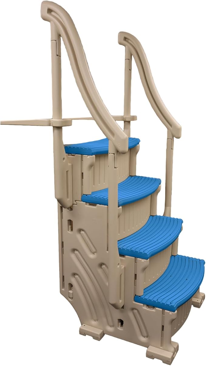 Confer Plastics Drop in Above Ground Pool Step with Blue Treads