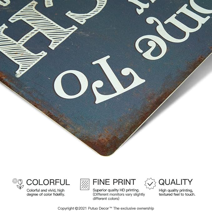 Putuo Decor Welcome to Our Porch Sign, Aluminum Metal Wall Sign for Home, Bar, Farmhouse, 12x8 Inches Use Outdoor/Indoor
